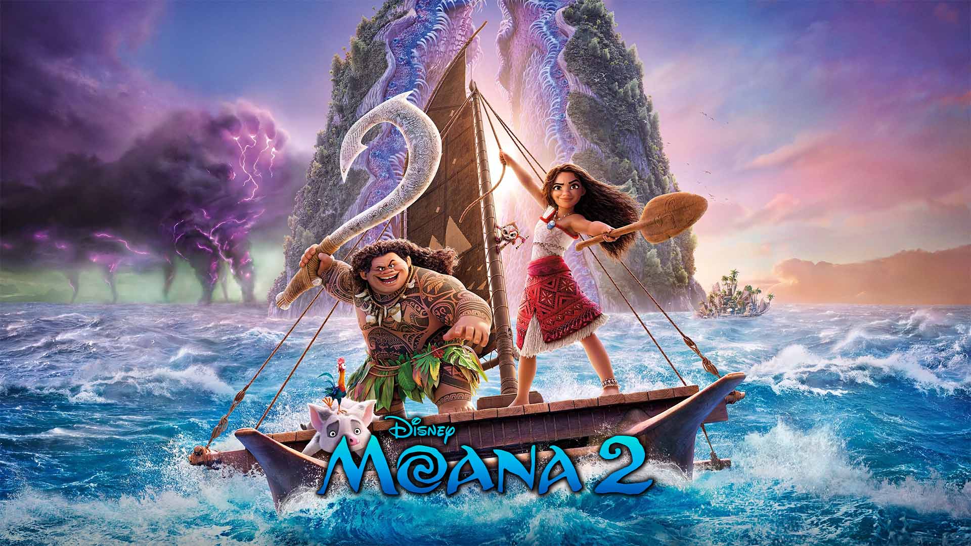 Imagen destacada del filme “Moana 2” (2024), la secuela animada de Disney sobre la aventura en el océano con Moana y Maui.